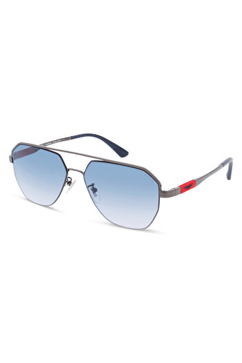 Police Ranger 1 Man Geometric Sunglass Shiny Metalic_Blue Gradient 59-15-145