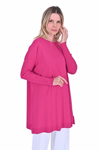 Invee Fuchsia 6976 Model Knitwear Tunic