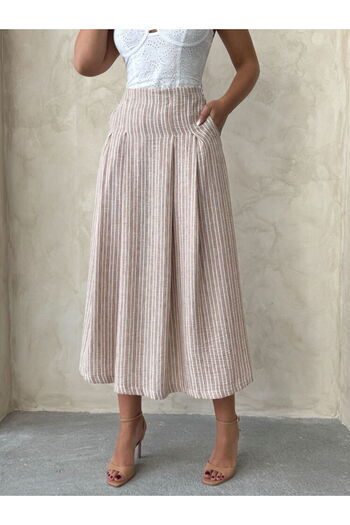 HARVESSE Πλισέ Midi Linen Look Φούστα