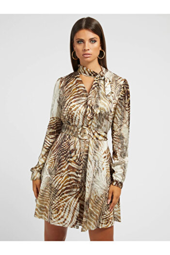 Guess GUESS MIREILLE DRESS women's dress beige