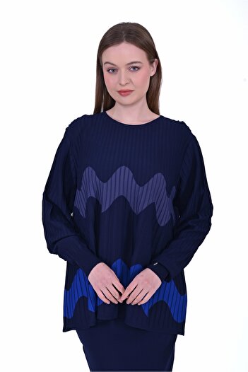 Invee İNVEE 6990 Lacivert Triko Tunik