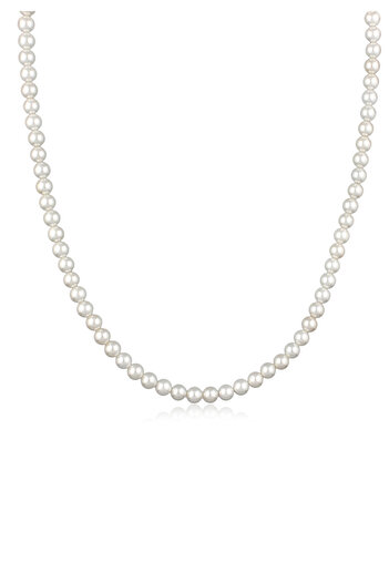 KUZZOI Colier Colier cu perle Bărbați Shell Core Pearls Alb Argint 925 50 cm