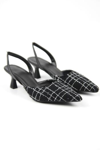 Gökhan Talay Addison Black Patterned - Low Heel Classic Shoes (4 cm)
