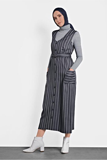 Alvina Striped Button Dress 40127