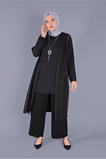 Alvina 40890 Model Silvery Lace Double Tunic