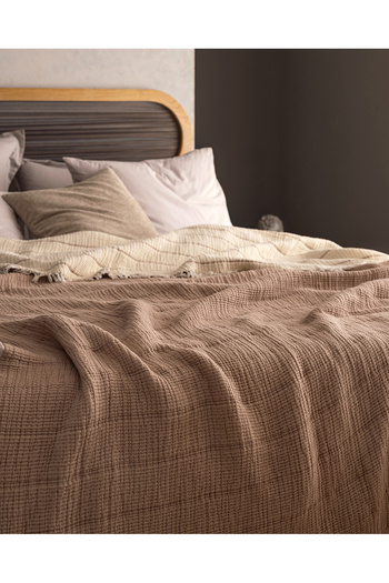 Madame Coco Carolines Double Cotton Bedspread - Beige