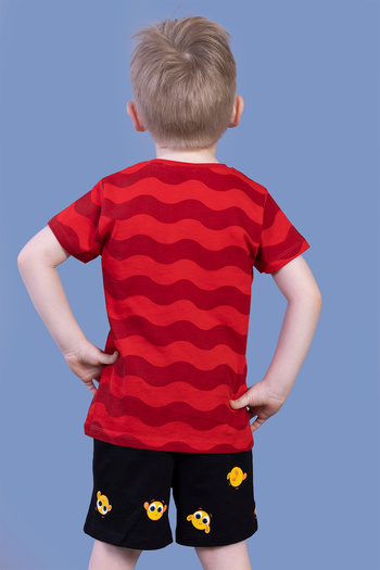 Toontoy Boy's Wave Pattern Shorts Set