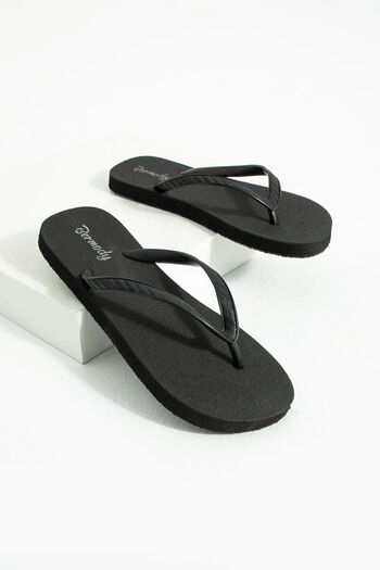 Bermody Flipflops de damă Black Basic - Papuci de plajă confortabili Flip Flops