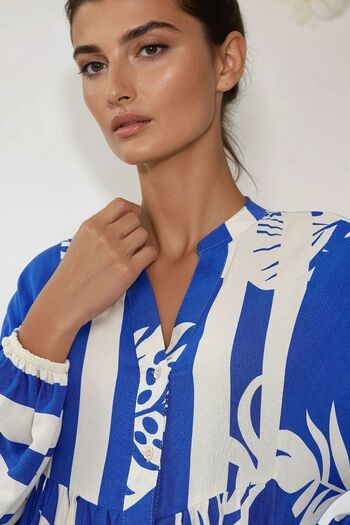 Hiccup Printed Long Sleeve Viscose Maxi Dress