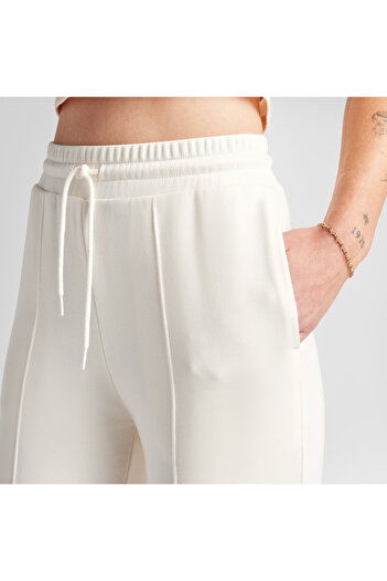 Converse Wide-Leg French Terry Kadın Krem Eşofman Altı