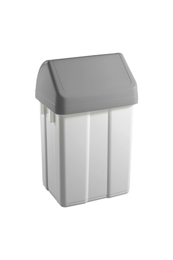 FILMOP Waste bin, Patty, 12L, 20 x 25 x 40 cm, white, with grey hinged lid