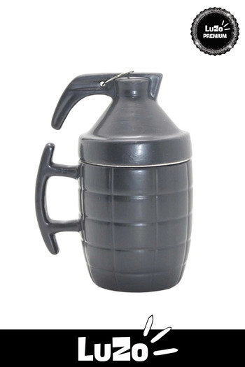 LuZo Premium Lover Gift for Friend Decorative Stylish Porcelain Mug Cup with Grenade Design 15 X 11 cm
