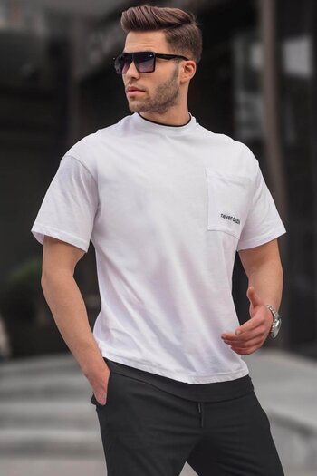 Madmext Weißes Basic-Herren-T-Shirt 6090