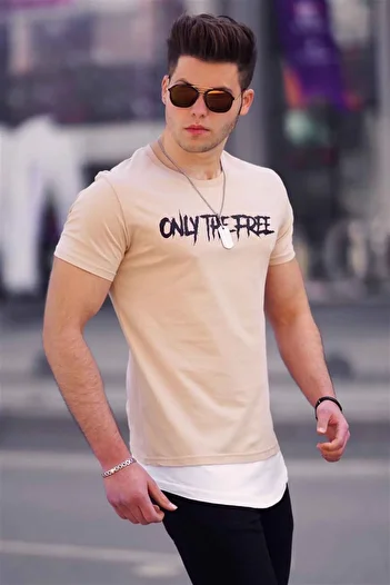 Madmext Ανδρικό μπλουζάκι Camel Printed 4597