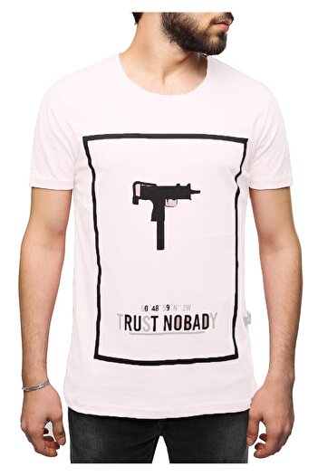 Madmext Λευκό μπλουζάκι Uzi printed 2533