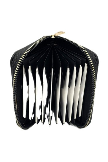 Womancraft Soft Leather Zippered Accordion Card Holder