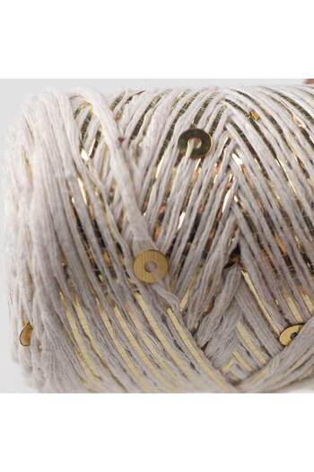 Ritzz Sequin Rope - Ecru Gold Glitter Sequin