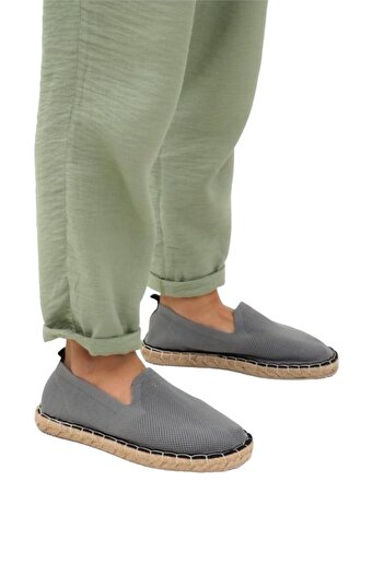 Liger Unisex El Yapımı Triko Espadril GRI