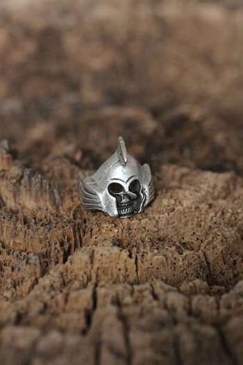 Clariss Mens Ring with Adjustable Helmets Skull Design