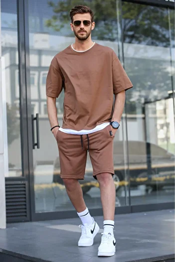 Madmext Καφέ Oversize Ανδρικό Σορτς 5668