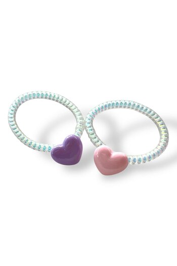 TAKIŞTIR Set of 2 Heart Figured Spiral Buckles