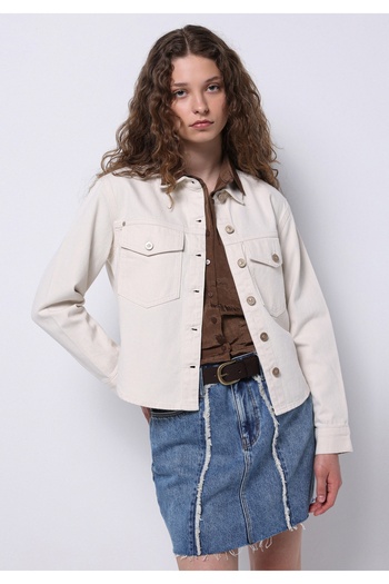 Colin's Regular Fit Classic Fitted Plain Women's White Long Sleeve Shirt