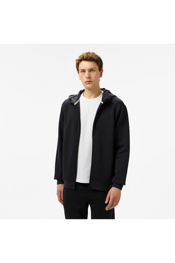 Nautica Men's Black Regular Fit Hooded Sweatshirt