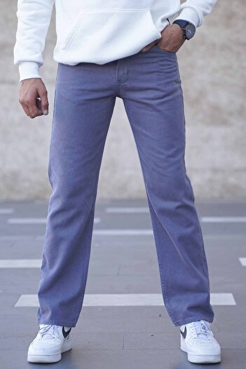 Madmext Dyed Gray Straight Fit Men's Jean Trousers 6312