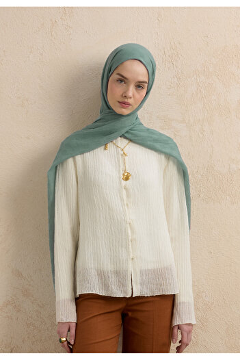 Fresh Modal Checkered Shawl Ocean