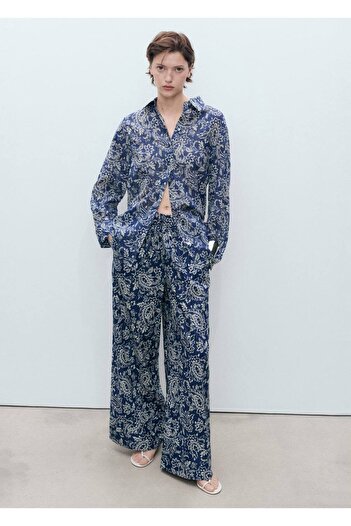MANGO Woman Patterned cotton pants