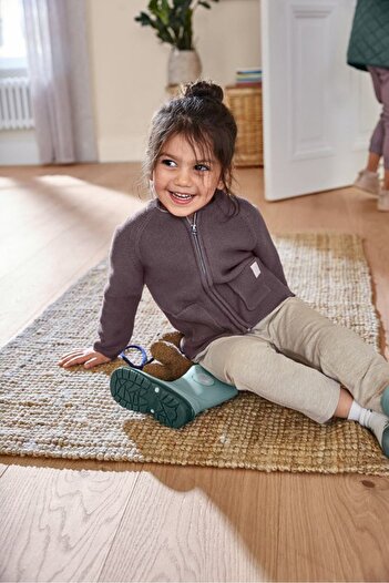 Tchibo Toddlers Girl Crew Neck Textured Cardigan, Purple