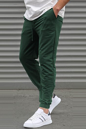 Madmext Ανδρική αθλητική φόρμα Khaki Basic με ελαστικά πόδια 5494