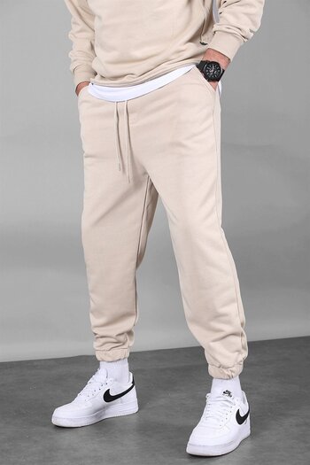 Madmext Ανδρικό φούτερ σε μπεζ Basic Regular Fit