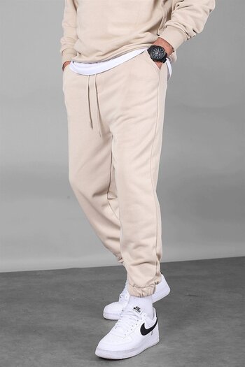 Madmext Ανδρικό φούτερ σε μπεζ Basic Regular Fit