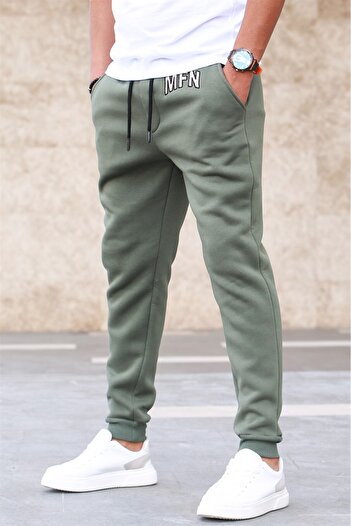 Madmext Ανδρική αθλητική φόρμα 3 Thread Raised Khaki 5427