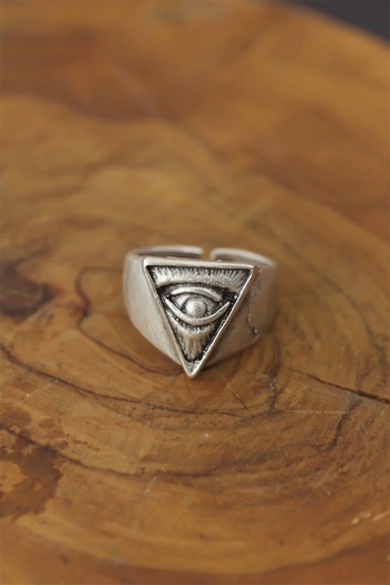 Clariss Eye Detail Metal Adjustable Men's Ring