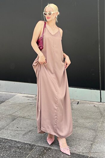 Madmext MG2038 Model Mink Strap Oversize Long Dress