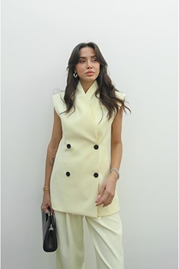 Havoş Light Yellow Culkin Vest Pants Set