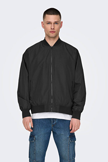 Only & Sons Black Men's Coat ONSGAVIN BOMBER JACKET OTW