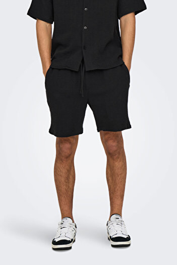 Only & Sons ONSTEL-PAS 0158 ШОРТИ Чорні чоловічі шорти
