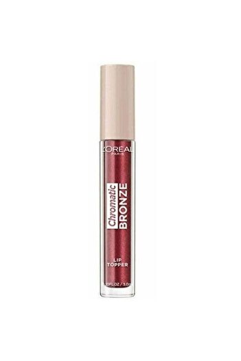 L'Oreal Paris Metalický lesk na rty, Loreal, Chromatic Bronze, Lip Topper, 04 Red Tonic, 3 ml