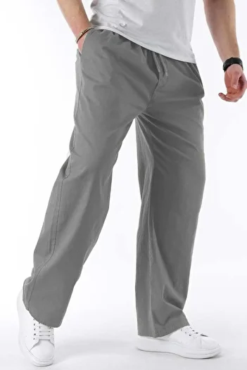 Madmext Smoked Wide Leg Tie Waist Men's Trousers E7403