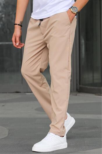 Madmext Fabric Parachute Beige Basic Men's Trousers 6513