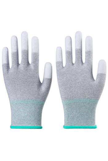 Choice1 1 Pair Green Fingertip PU Coated Anti-static Gloves Antiskid Handwork Industrial Working Protective