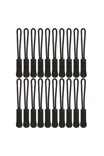 Choice Black 20pcs 5/10/20PCS Zipper Head Extension Cord Tags Pulls Slider Cord Rope Puller Ends Lock Zip C