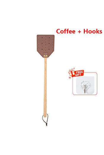 Choice Coffee - Hooks Solid Wood Fly Swatter Extended Wooden Handle Household Mosquito Repellent Swatter Th