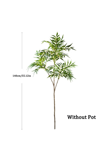 Choice 140cm 3Forks 78-140cm Large Artificial Tree Real Touch Palm Tree Plastic Nandina Leaves Faux Tall B