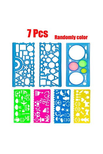 Choice 7pcs Animal Geometry Art Multifunctional Hollow Rulers Drafting Tools School Painting Supplies Offic