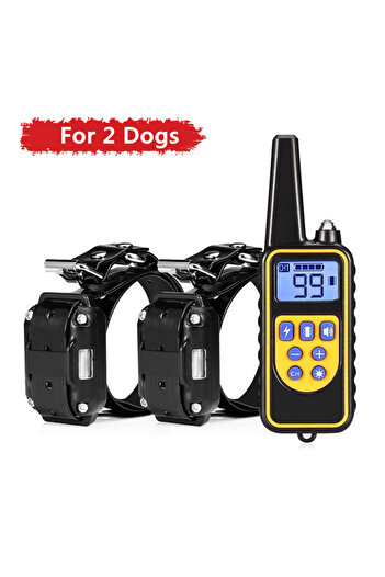 Choice EU Plug For 2 dogs Black Electric Dog Training Collar Dog Anti Bark Waterproof Rechargeable Pet Remo