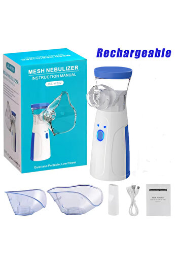 Alextrasza Blue 1Pcs Medical Rechargeable Silent Mesh Nebulizer Handheld Asthma Ultrasonic Inhaler Atomizer For